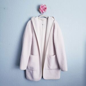 Joie Borg Hooded Teddy Coat in Cream